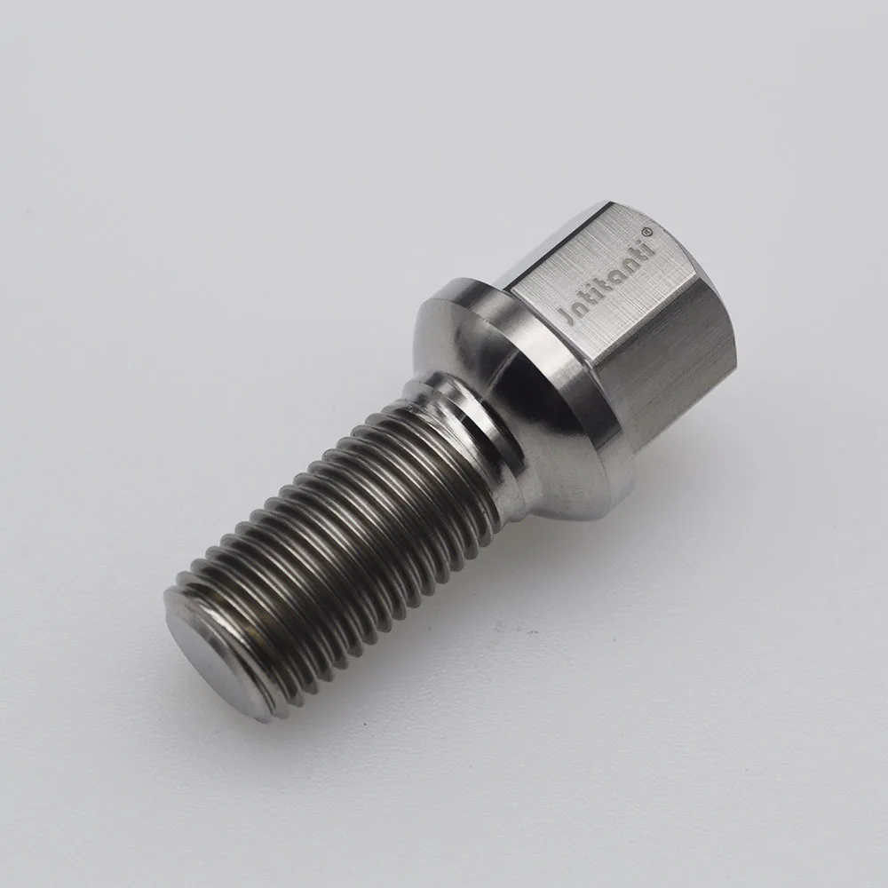 Jntitanti Gr5 titanium wheel rim screws bolt M14x1.5x28mm for VW Audi with ball seat