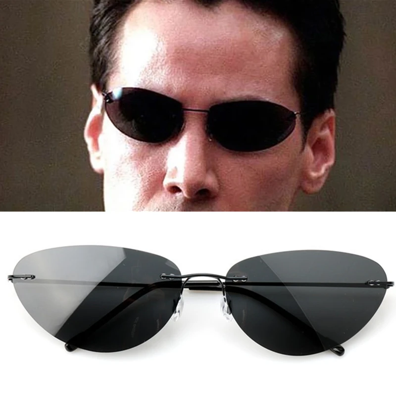 

Movie The Matrix Neo Cosplay Eyewear Punk Glasses Eyeglasses Sunglasses Props