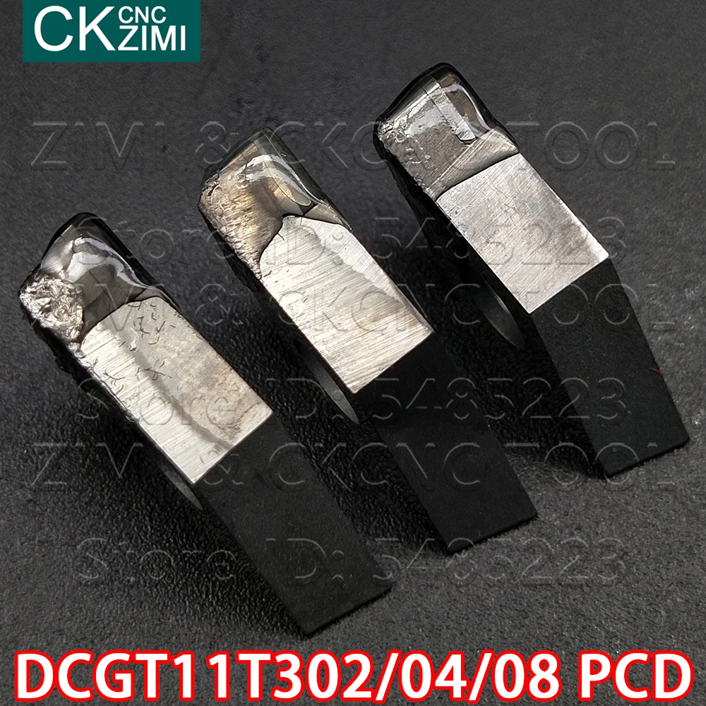 DCGT11T302 PCD DCGT11T304 PCD DCGT11T308 PCDแทรกเพชรใบมีดภายนอกแทรกเครื่องมือDCGTทองแดงอลูมิเนียม