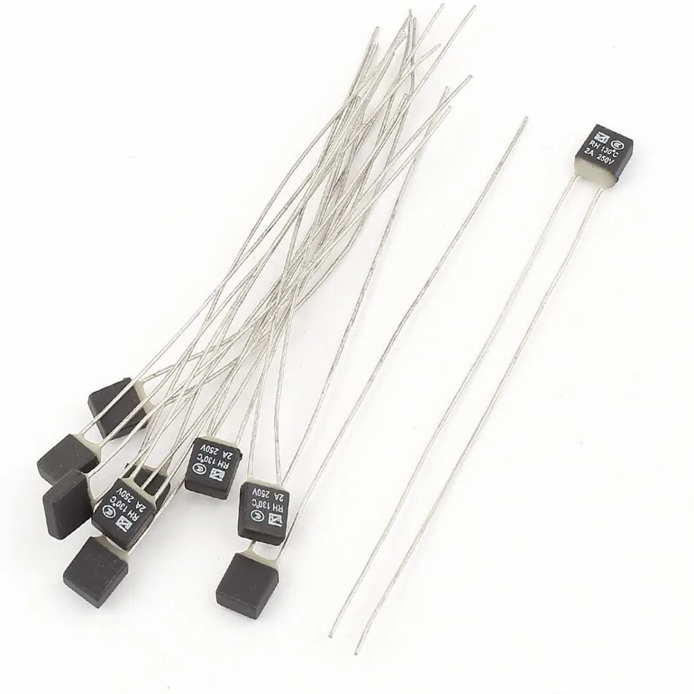 100PCS Black Square Fan Motor 2A 250V Thermal fuse LED Fues 95 105 110 115 120 125 130 135 140 145 150 degree Temperature Switch