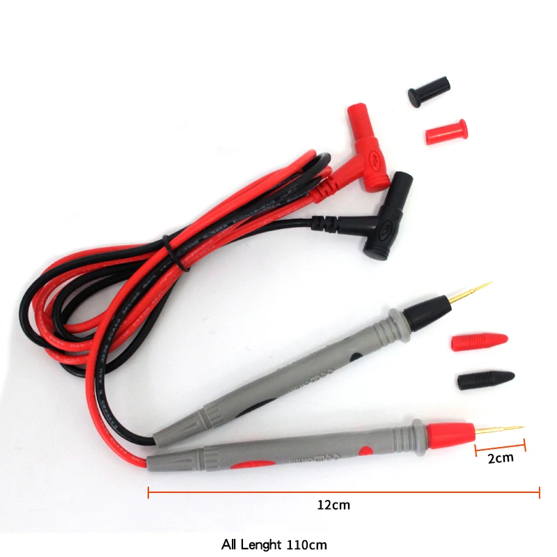 1000V 20A Silicone Wire Multimeter Probe Test Leads Kit 120cm Universal Needle Tester Tip With Alligator Clip Measuring Probes