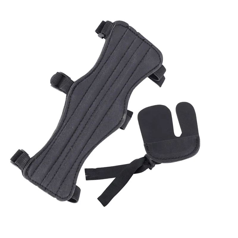 Bogenschießen Armschutz Fingerschutz Set Schutzausrüstung Schutz Hand Recurve Traditioneller Bogen – Detail 2