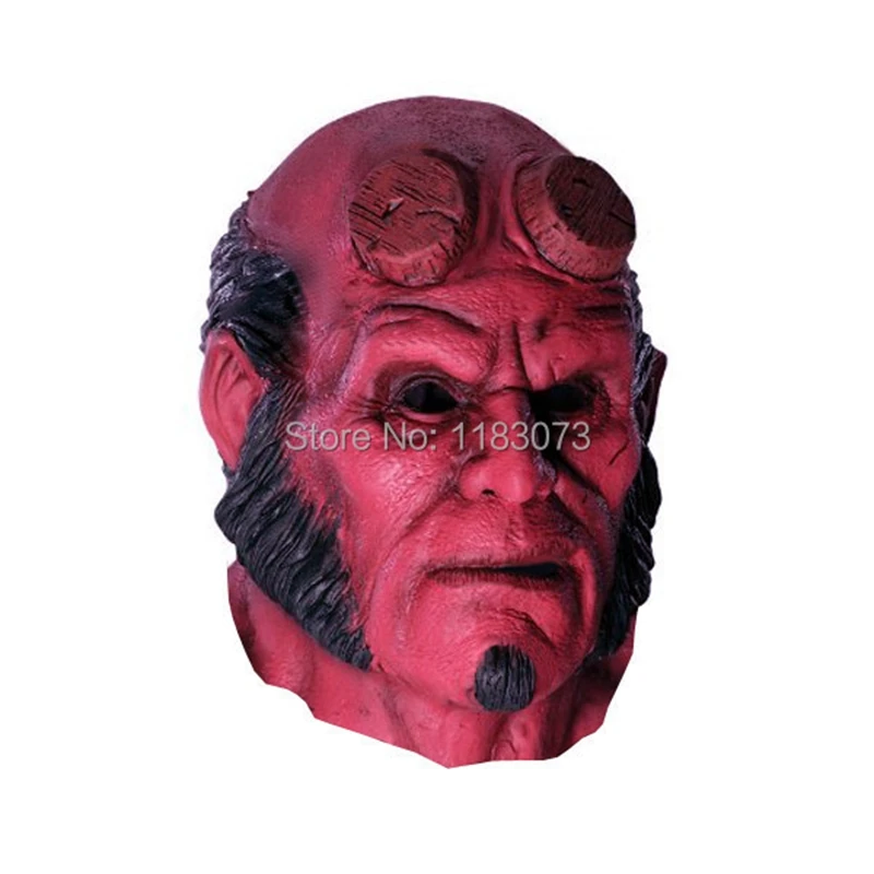 Horror Movie Hellboy Latex Anonymous Mask Paintball Airsoft Gun Masks Adult Full Face Halloween Carnival Masquerade Ball