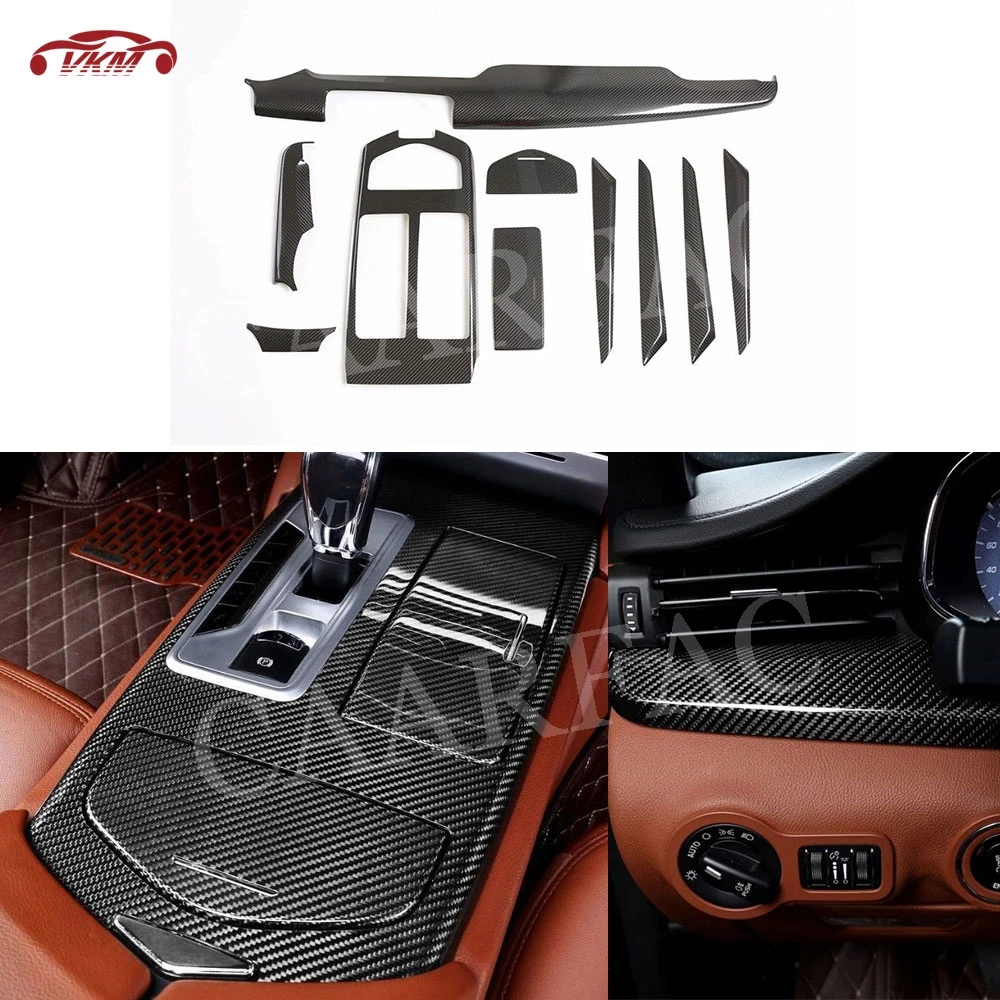 

Dry Carbon Fiber Car Dashboard Center Console Gear Shift Panel Door Interior Trim Stickers for Maserati Quattroporte 2013-2020