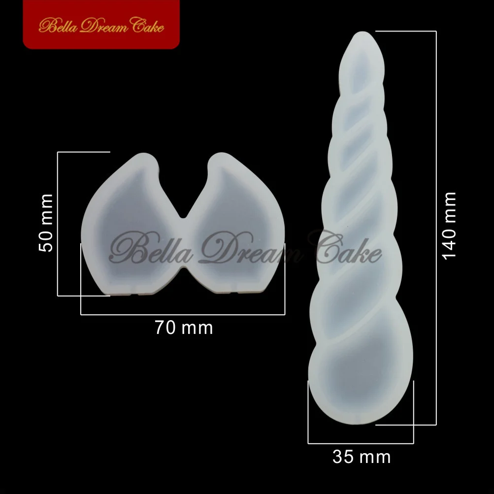 2pcs/set unicorn Ears&Horn Shape Lollipop Silicone Mold DIY Handmade Chocolate Candy Mould Cake Decorating Tool Kitchen Bakeware