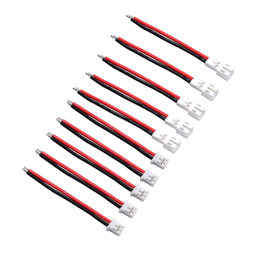 10 pces 5cm 24awg minúsculo whoop JST-PH 2.0 fêmea/macho plug cabo de silicone para ur65 us65 uk65 beta65 micro fpv zangão acessórios