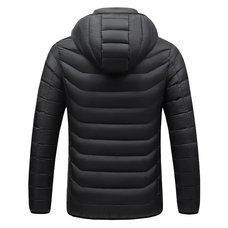 Veste chauffante USB à capuche pour homme, imperméable et chaud, avec Thermostat intelligent, couleur unie, nouvelle collection hiver 2021