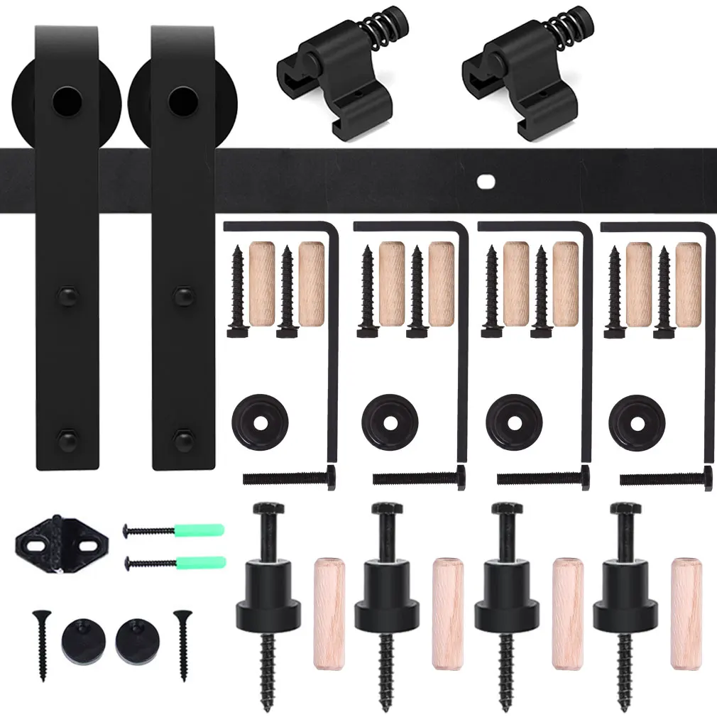 Imagem -05 - Wolfbird-teto Deslizante Porta de Celeiro Kits de Hardware Suporte Anti-ferrugem Trilha para Porta Única 4ft13ft