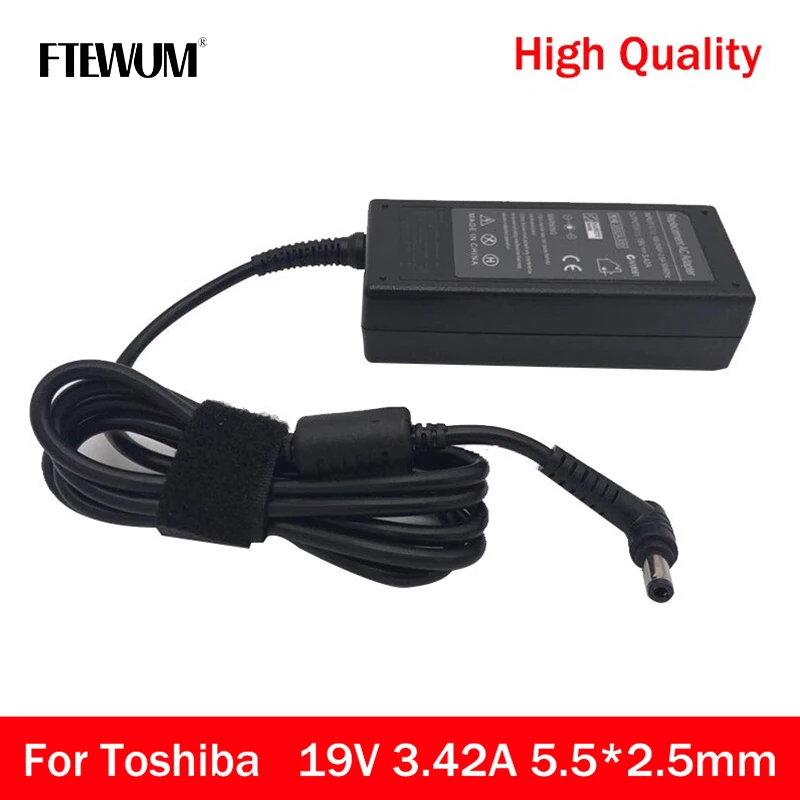 

FTEWUM 19V 3.42A 65W 5.5*2.5mm AC Power Supply Laptop Charger Universal Adapter For Toshiba A100 M300 L600 C805 A6653DA Notebook