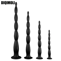 Super Long Liquid Silicone Anal Plug Dildos Stimulate Anus and Vagina Anal Sex Toys for Women and Men Soft Beaded Anal Dilator