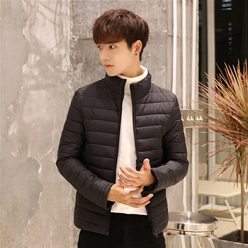 2019 Winter Men's Cotton-padded Clothes Versatile Stand-Collar Teenager Plus-sized Thick Code Top Jacket-