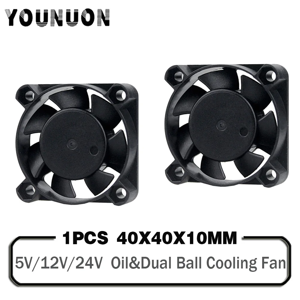 

1 Piece DC 24V 12V 5V 40MM 2Pin Ball Bearing Computer Case CPU Cooler Cooling Fan Black 40x40x10mm For 3D Printer