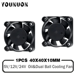 1 Piece DC 24V 12V 5V 40MM 2Pin Ball Bearing Computer Case CPU Cooler Cooling Fan Black 40x40x10mm For 3D Printer
