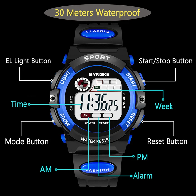 UTHAI CE03-reloj deportivo para niños, pulsera Digital LED, relojes electrónicos, Correa suave, resistente al agua