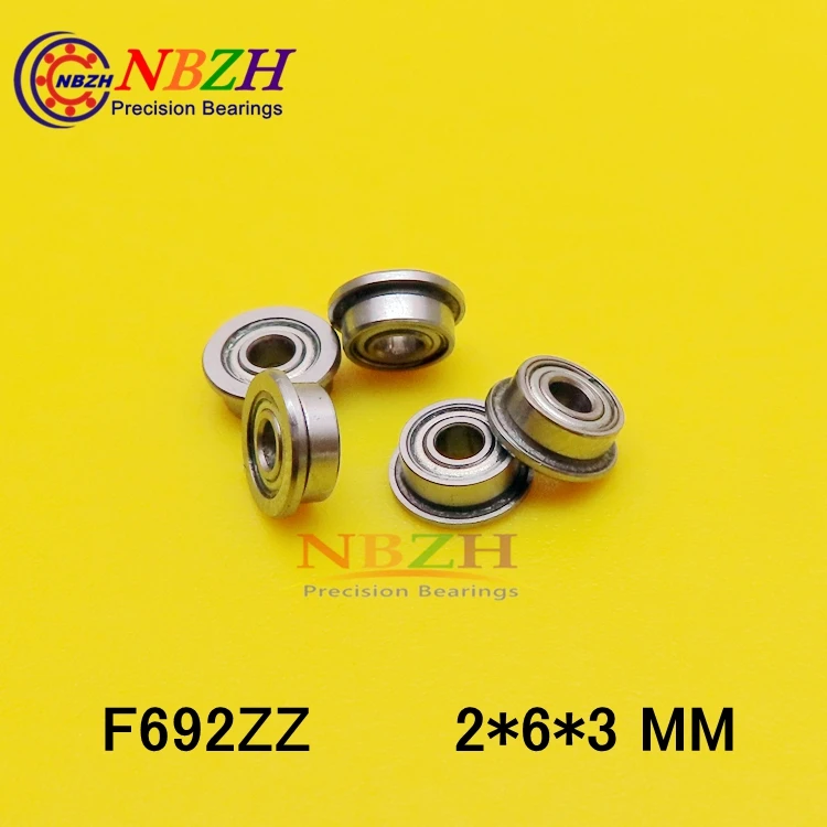 

Free Shipping NBZH Bearing10pcs Free Shipping Flange Bearing Thin Wall Deep Groove Ball Bearings F692ZZ 2*6*7.5*3*0.8 Mm