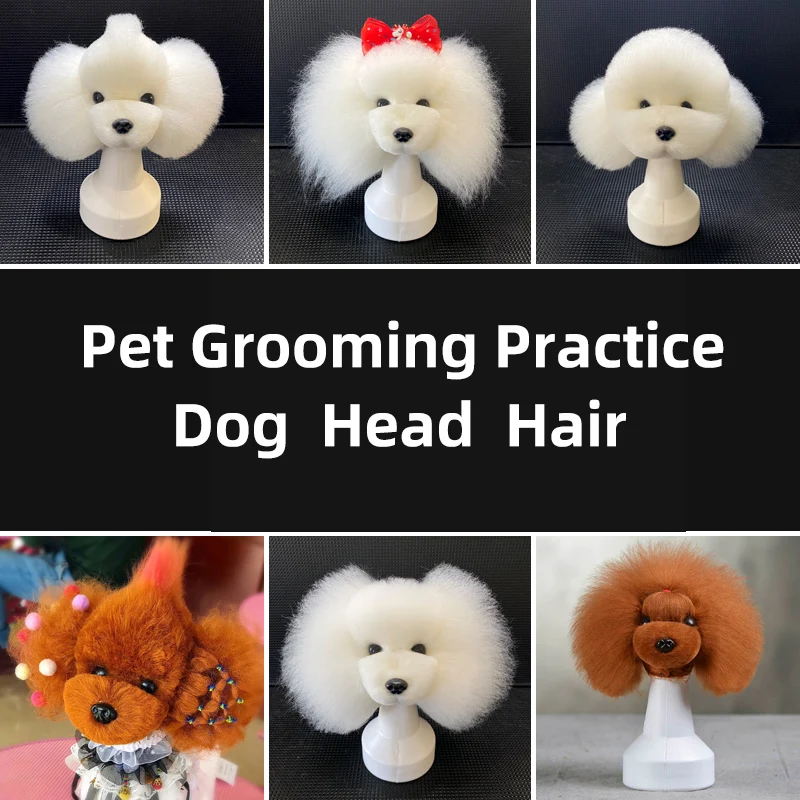 Pet simulated head hair fake dog head model beautician practice cutting dog hair dog body Wig Pet Grooming Trimming Practice