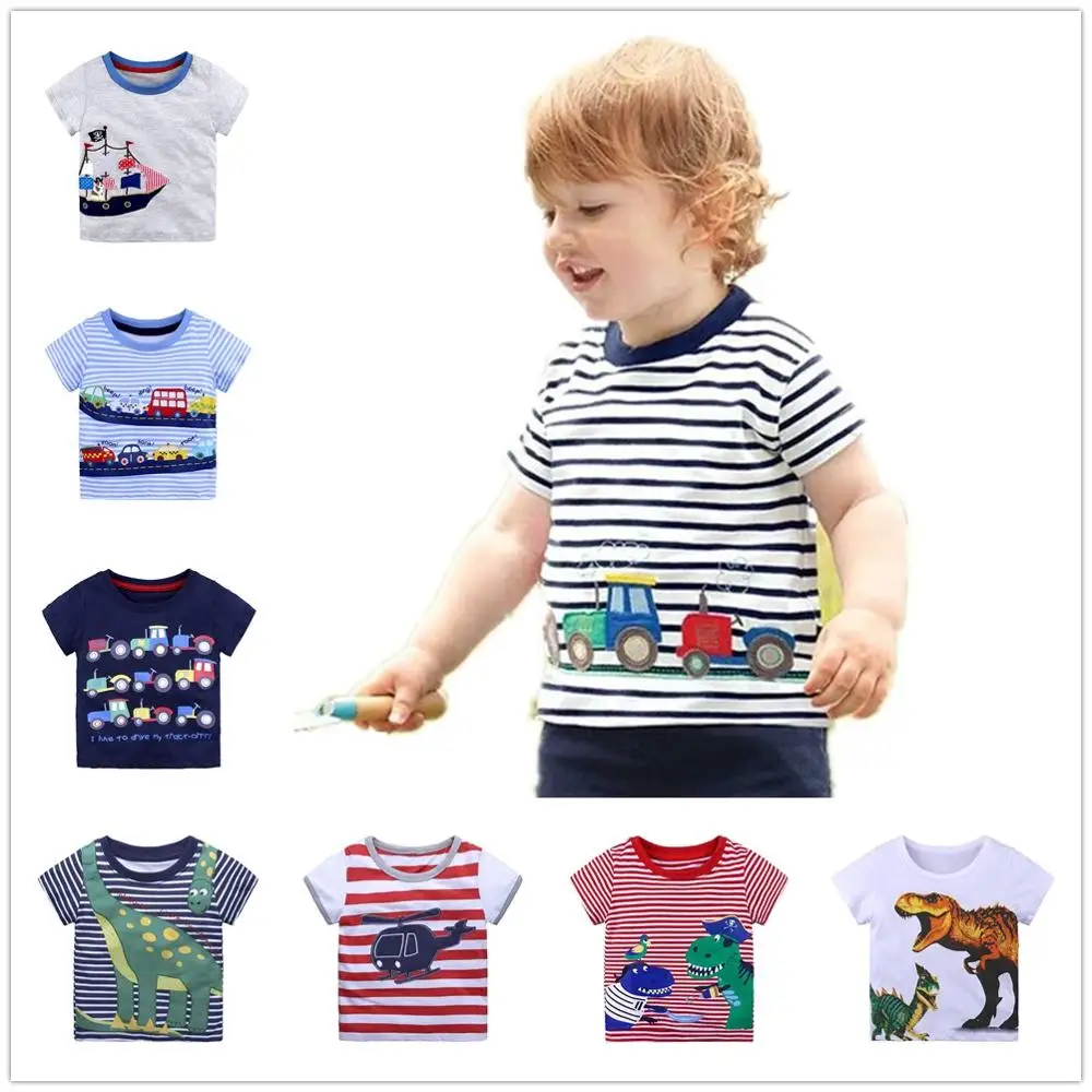 Short Sleeve Baby Boys T Shirts Casual Kids tshirts 100% Cotton Summer Boy Clothes Tees Jersey Toddler Blouse Jumper Animal Top