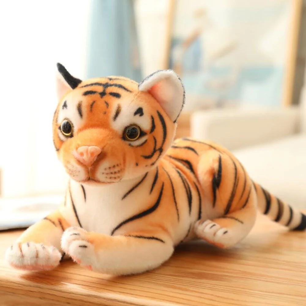 

Tiger Pillow Stuffed Plush Toy Animal Doll for Children Birthday Gift Soft Cuddly Tiger Shaped Cushion Kids Plushie