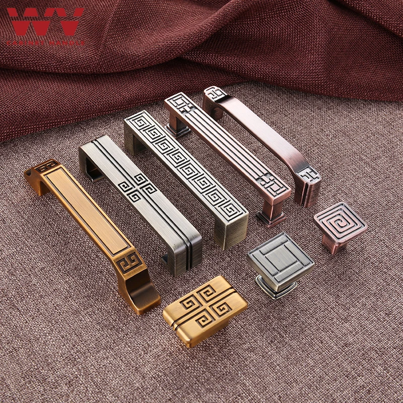 WV Antique Kitchen Cabinet Storage Handle Chinese Cabinet Door Closet Dressers Knobs Vintage Wardrobe Drawer Furniture Handle