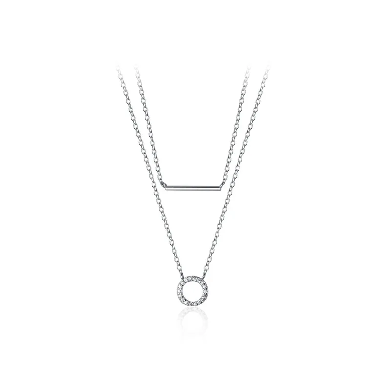 La Monada Women\'s Necklace 925 Silver Chains Woman On Neck Layer Circle Pendant Fine Jewelry For Women Necklace Silver Girls