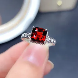 Ruby Silver Ring 100%-S925 Women's Jewelry Valentine's Birthday Gift Anillos De Bizuteria Anillos Mujer Gemstone Rings