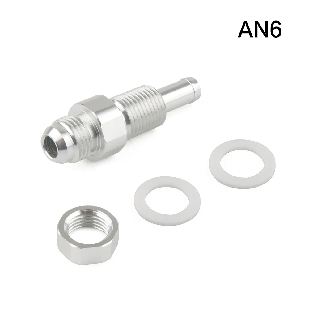 An6-5/16 or AN8-3/8 Aluminum Hose Barb Fuel Tank Fitting Silver Replacement Fittings Connector