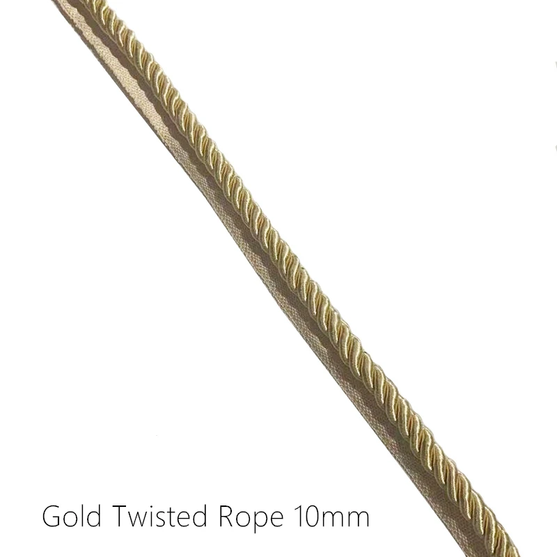 Quality Gold Rope Sofa Chair Pillow Embroidery Thread Core Three Strands Decorative Accessories 6/10 mm Diameter Sell by 5m/bale