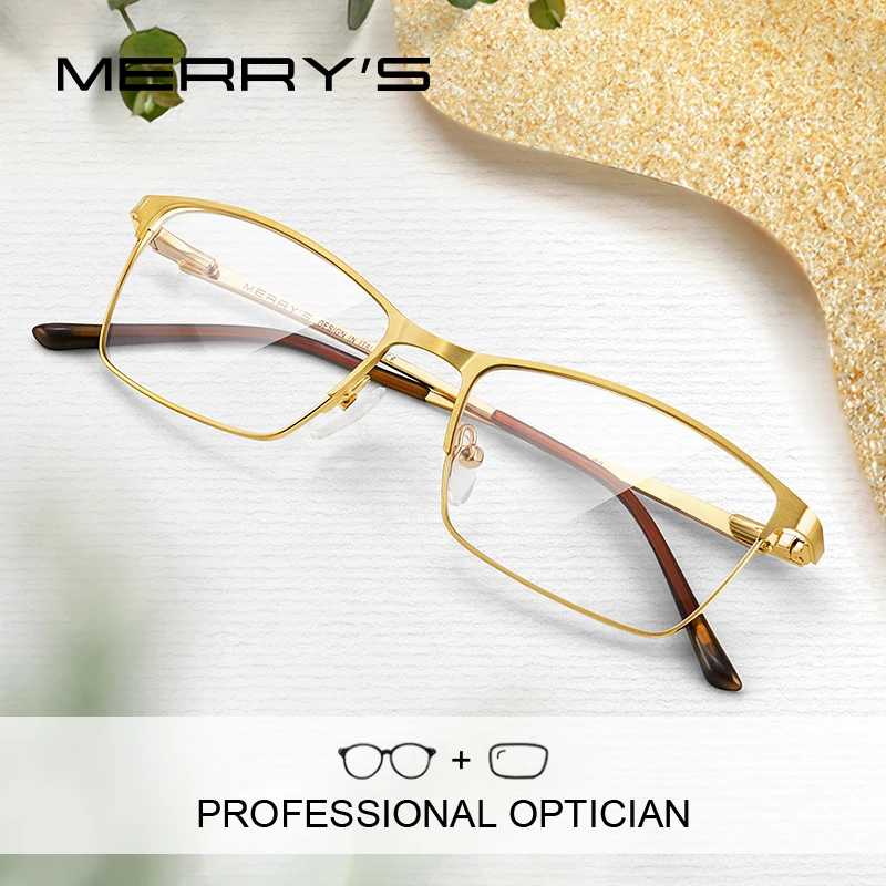 MERRYS DESIGN Men Prescription Glasses Fashion Myopia Prescription Eyeglasses Male Optical Glasses S2041PG