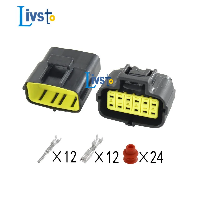 1/5/10/20Sets 12 Pin Way Male Female AMP Denso Automotive Waterproof Connector Gear-shift Sensor Plug 174661-2 174663-2 368537-1