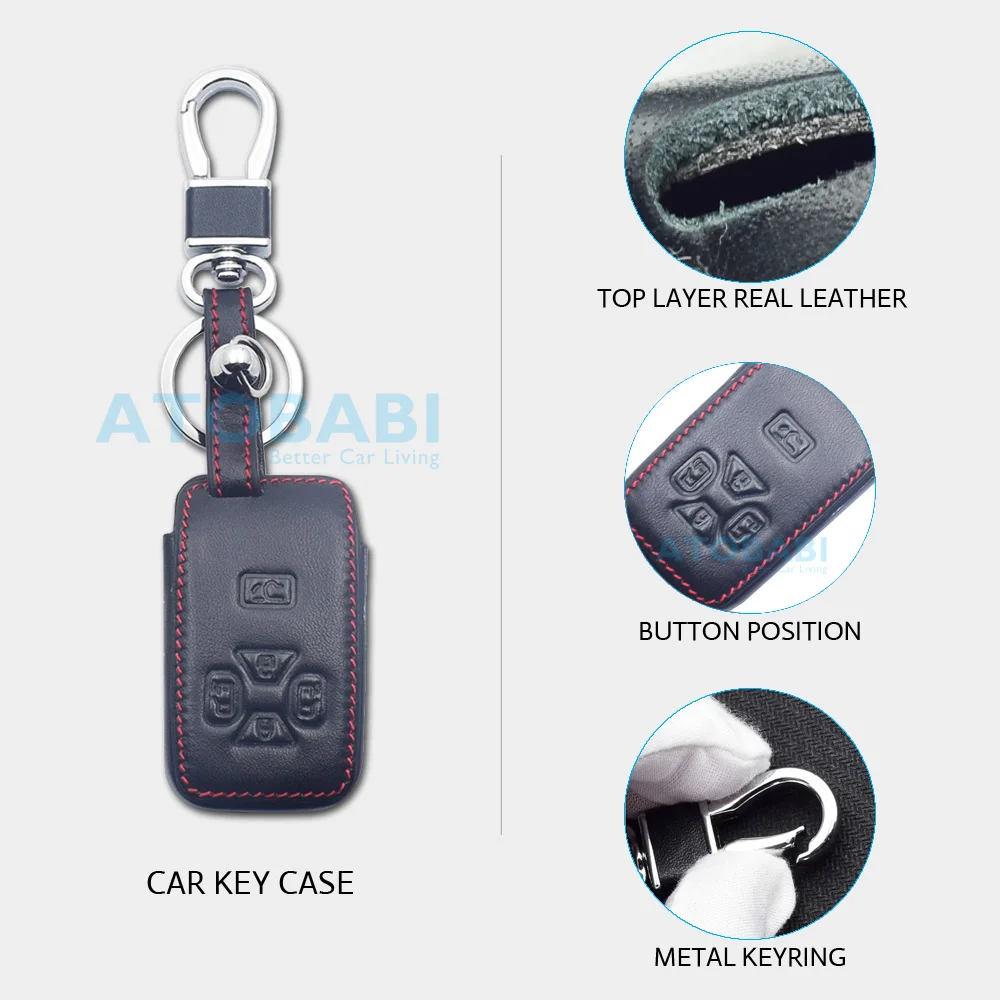 ATOBABI Leather Car Key Case For Toyota Alphard Vellfire Previa Estima Isis Noah Voxy Smart Remote Control Fobs Protector Cover