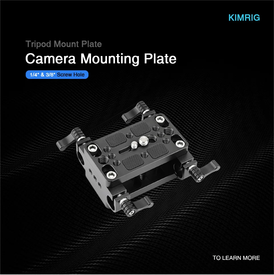 KIMRIG Kamera-Montageplatte, Stativ-Einbeinstativ-Montage-Grundplatte mit 15 mm Stangenklemme, Schienenblock für Stangenunterstützung / DSLR-Rig-Käfig – Detail 3