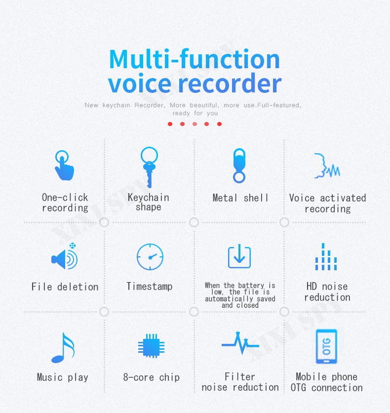 Voice recorder mini recording dictaphone digital micro audio record sound flash drive usb small Keychain