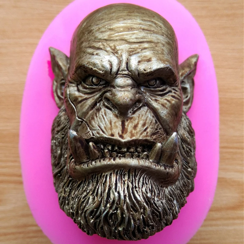 Monster Head Silicone Mold DIY Inverted Gypsum Aromatherapy Candle Resin Concrete Crystal Dropping Gel Mold Artwork Decoration