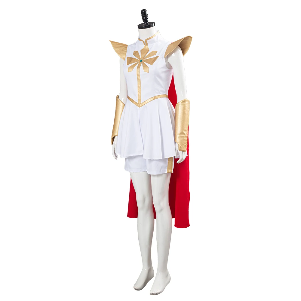 Pakaian Cosplay Anime She of Power She Ra, kostum gaun Cosplay, baju wanita, pakaian penyamaran, karnaval Halloween, pakaian wanita