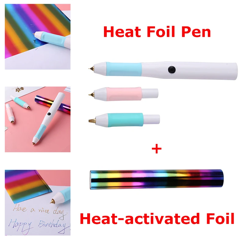 

Heat Foil Pen Interchange 3 Nips All-in-one Kit Heat-resistant Grip For DIY Foil Handwritten Sentiments USB Power 2021 New