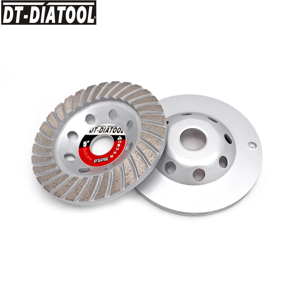 DT-DIATOOL Dia 125mm/5inch Diamond Segmented Turbo Row Cup Grinding Wheel Discs for Concrete Brick Hard Stone