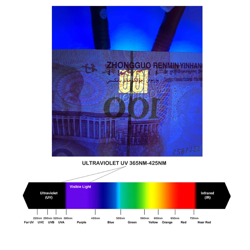 Chips de diodos LED UV de alta potencia, lámpara de bombillas de 3W, 5W, 10W, 20W, 30W, 50W, 100W, 365nm, 370nm, 395nm, 400nm, COB