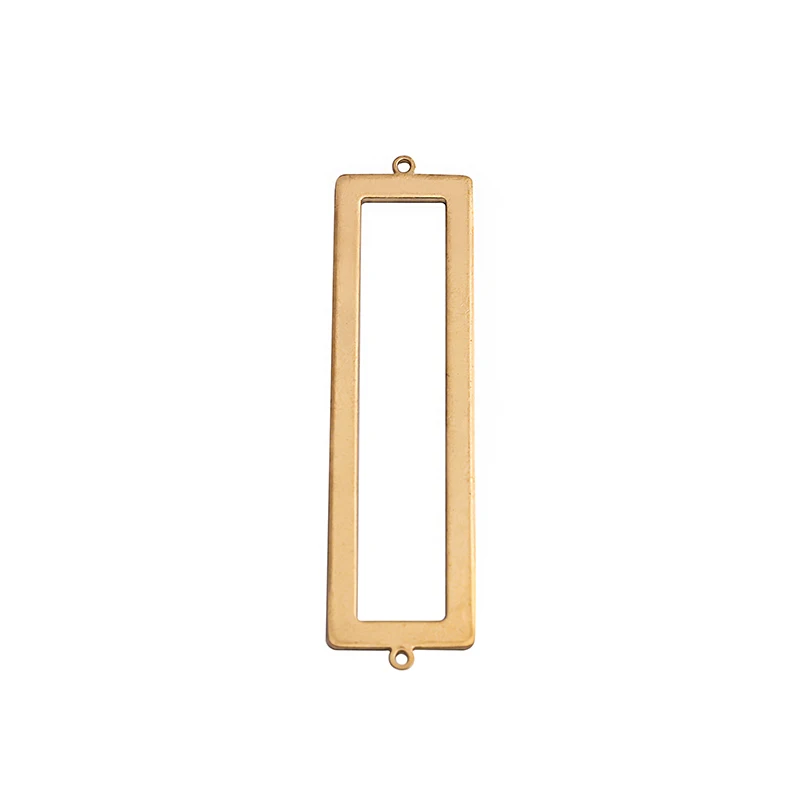 20PCS Raw Brass Long Simple 14mm Flat Bar Blank Rectangle Charms Pendant Metal Stamping For Jewelry DIY Findings Earrings Making