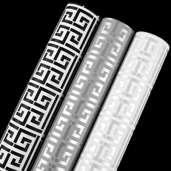 Modern Geometric Wallpaper Hotel Study Background Wall Paper PVC Bathroom Waterproof Wallpaper Greek Key Lattice