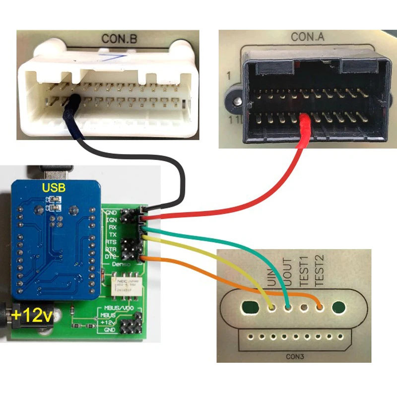 Mileage Correction Software MTool V1.64 Full Set Dongle +Denso adapter + Denso Pin Wires Cable Supported by OBD, M-bus