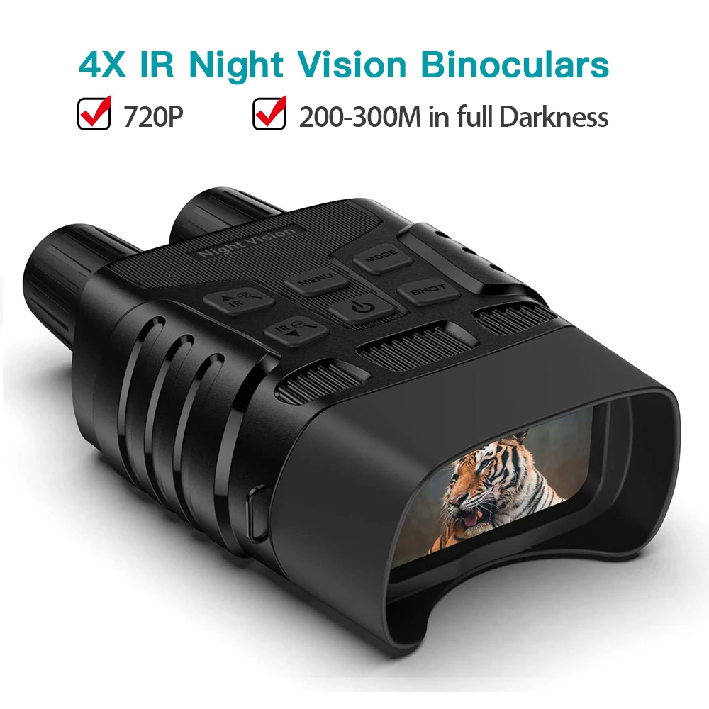 

Night Vision Device Binoculars 300m Long Distance with LCD Screen Infrared (IR) Camera Take Photo Video Recording Hunting Camera