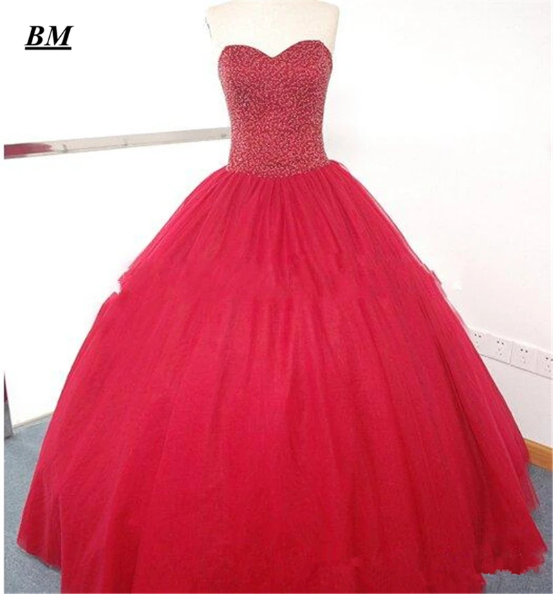 Quinceanera Dress 2019 Sweetheart Ball Gown Sweet 16 Dress Beading Prom Party Gown Debutante Vestido De 15 Anos BM205