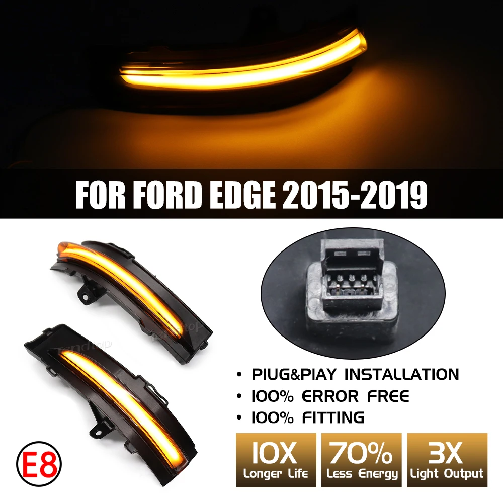 Per Ford EDGE 2015 2016 2017 2018 2019 2020 2021 Scorrimento Dinamico Indicatore di direzione Lampada Specchietto retrovisore Indicatore luminoso