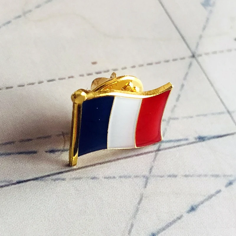 FRANCE National Flag Embroidery Patches Badge Shield And Square Shape Pin One Set On The Cloth Armband   Backpack  Decoration