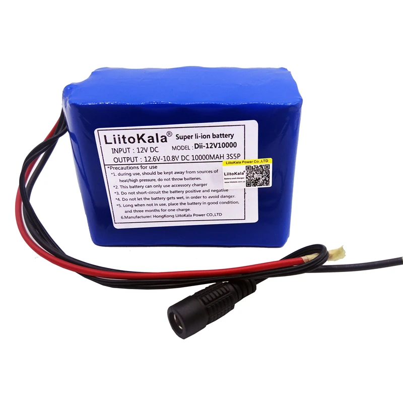 LiitoKala-Paquete de batería súper recargable, 12V, 2200mah, 3000mAh, 6800mah, 9800mah, 10Ah, 18650 li-lon, CC, 12V