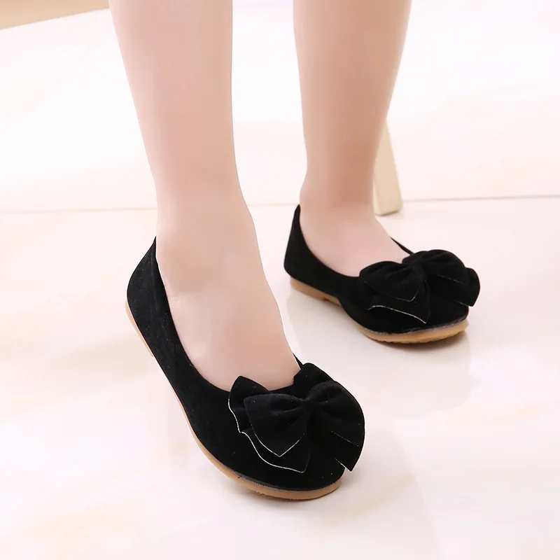 Princess Bow Kids Leather Shoes For Little Girls Lovely Dress Shose Big Children Shoes Baby 1 2 3 4 5 6 7 8 9 10 11 12 Years