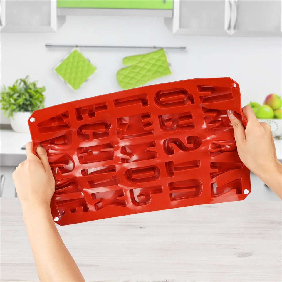 26 Letters Silicone Numbers Cake Mold English Alphabet Soap Pan Baking Cake Making Chocolate Decorating Sugarcraft Soft Mould