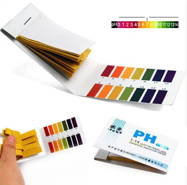 Tiras para teste de ph de água, conjunto com 80 tiras de papel para teste de litmus, medidor de acidez, de 1-14