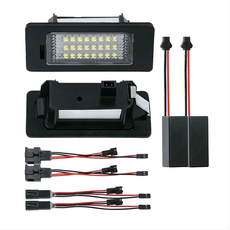 2Pcs No Error White LED Number License Plate Lights Lamp Car Accessories For Audi Q3 Q5 A1 S1 A3 A4 S4 A5 A6 S6 RS6 A7 S7 RS7 TT
