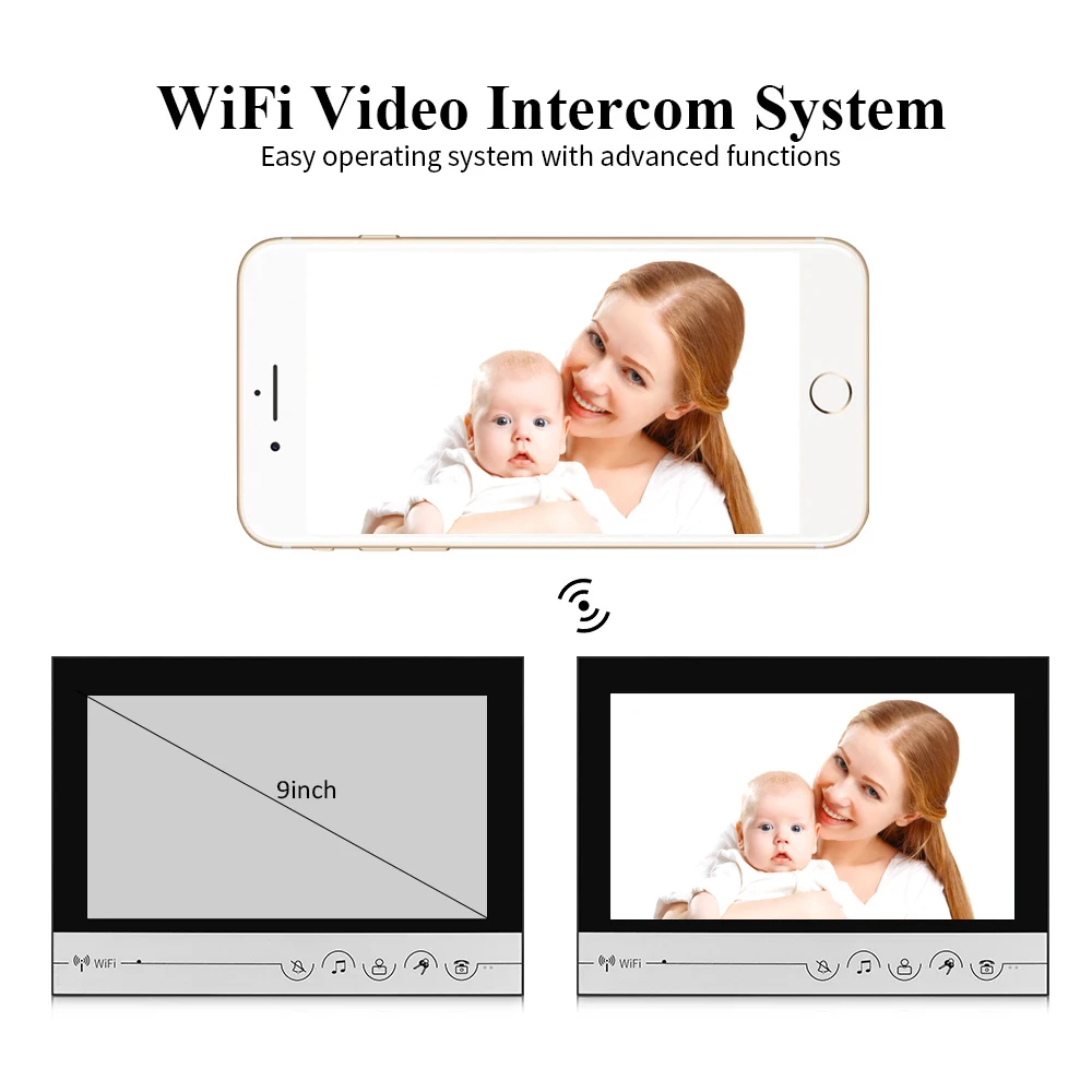 Wifi Smart 9 Inch Home Video Deurtelefoon Intercom Systeem Wachtwoord Unlock Hd Screen Intercom Systeem